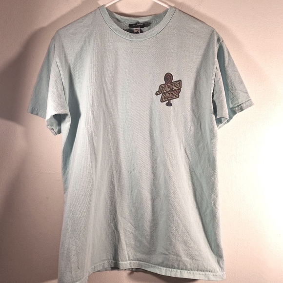 Santa Cruz Women's Turquoise Short Sleeve Crew Neck Logo Tee Size M - Picture 1 of 7